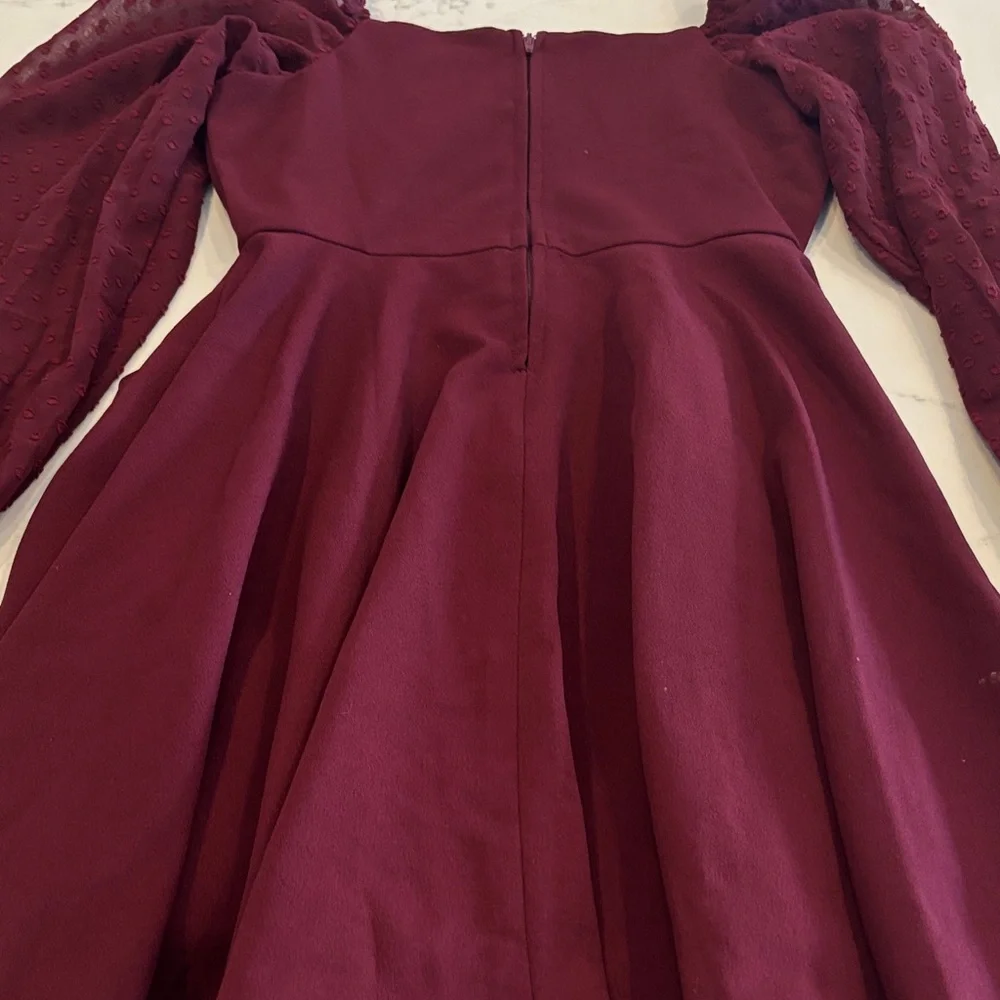 NWOT Rare Editions Maroon Kids Dress with Long Sleeves
